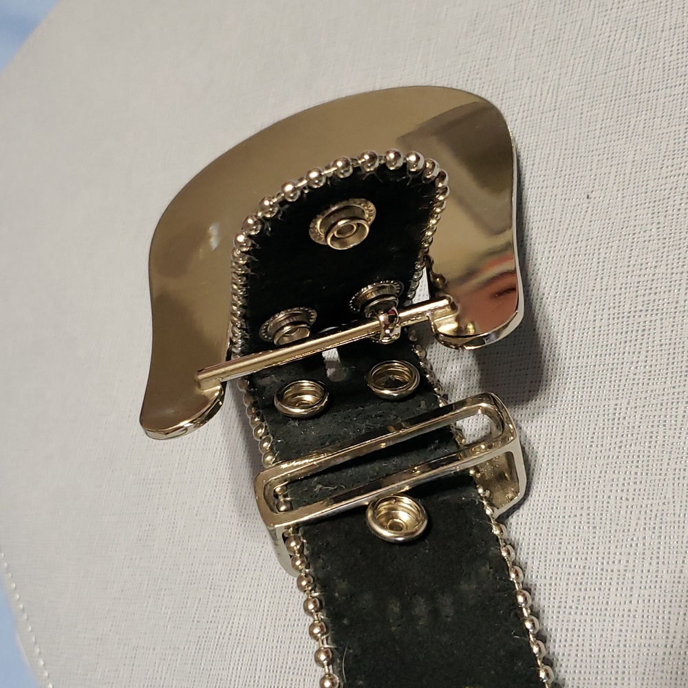 Womens Geniune Leather Western Rhinestone Belt - Picture 5 of 7